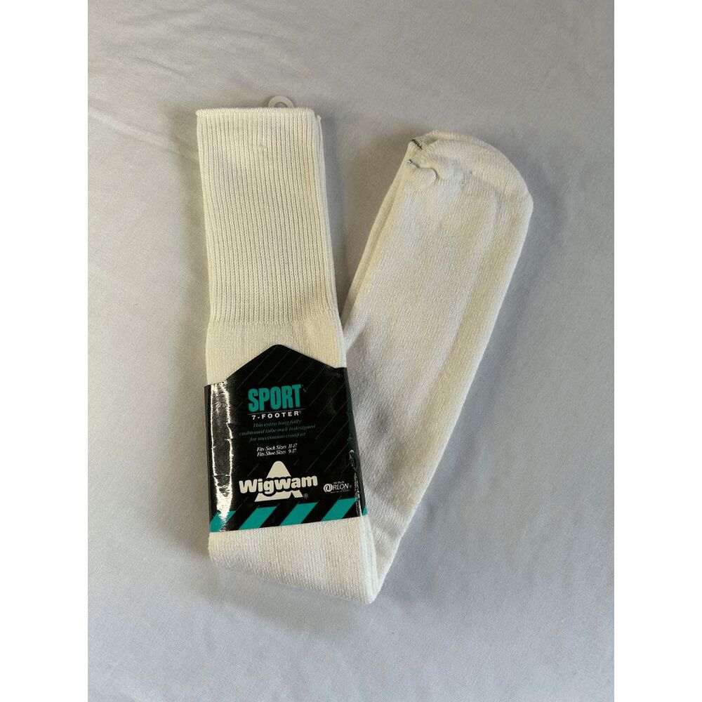 Wigwam Sport 7-Footer Socks NWT, Sizes 11-17, White, Sports